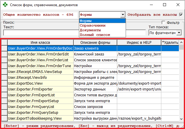 Таблица привязок
