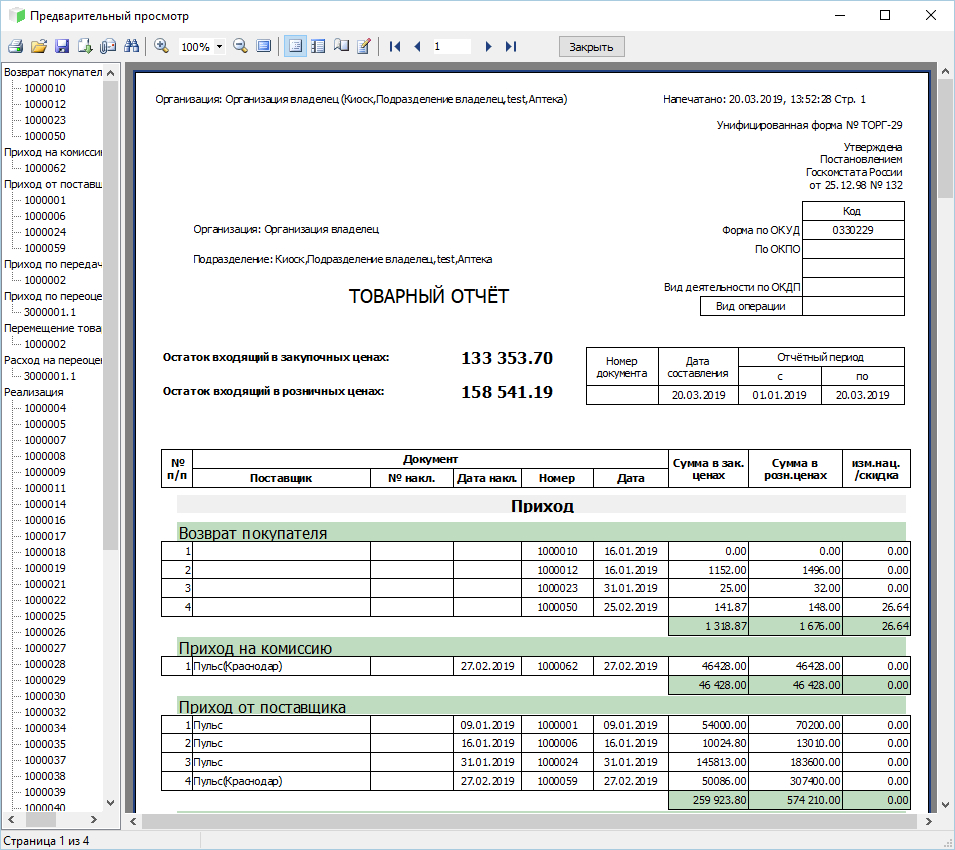 Пример отчёта