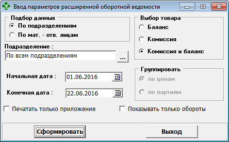 Расширенная оборотная ведомость