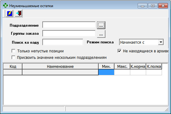 Неуменьшаемые остатки