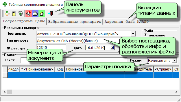 Таблицы соответствия