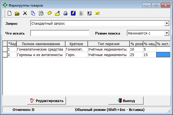 Фармгруппы товаров