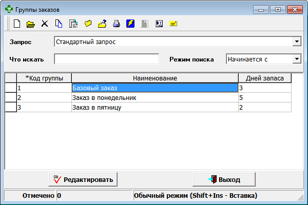 Группы заказов