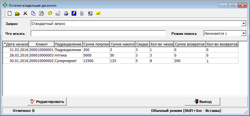 Диапазон сроков годности