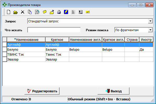 Производители товара