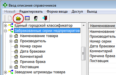 Ввод описания справочников