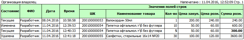 Предопросмотр истории редактирования